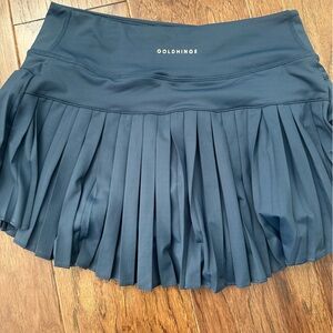 Gold Hinge Women's Pleated Navy Tennis Skirt